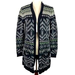Roxy Y2K Women's Black & Green‎ Aztec Cardigan - Size XS